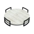 thumbnail image 2 of Sagebrook Home S/2 Plateaux Ronds en Bois, Gris, 2 of 4