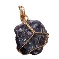 thumbnail image 4 of 2xColgante De Piedra De Cristal Natural Colgante De Cristal Envoltura De Alambre Mujeres Niñas Púrpura Zulema Colgante de piedra en bruto, 4 of 7