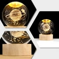 thumbnail image 4 of Tignapoo 3D Illuminated Crystal Ball Night Light with Saturn Design and Warm Wooden Base, USB-Powered Desktop Decoration for Home or Gift, 8cm Crystal & 7cm Base, 4 of 6