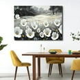 Shadudu Black and White Flower Canvas Wall Art With Black Wood Frames