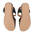 thumbnail image 4 of Sandalias de mujer de talla 37, plataforma informal con punta cerrada de cuero PU negro de verano para mujer, 4 of 8
