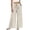 Beige, variant on Womens Summer Striped Pants Comfy Drawstring Wide Leg Pants Pockets Resort Beach Vacation Lounge Trousers,Beige S