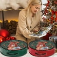 thumbnail image 1 of Boovnll Sac de Rangement pour Couronne de Noël, Contenant de Guirlande pour les Fêtes avec Fenêtre Transparente, Tissu Résistant aux Déchirures 2 Pcs Rouge et Vert, Déco Maison, Déco de Chambre, Déco de Salon, 1 of 9