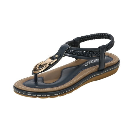 

Youmylove Women Sandals String Bead Casual Elastic Band Beach Shoes Trendy Leisure Simple Shoes Female Footwear