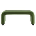 thumbnail image 4 of Koda Performance Velvet Waterfall Ottoman in Black Moss Green, 4 of 10