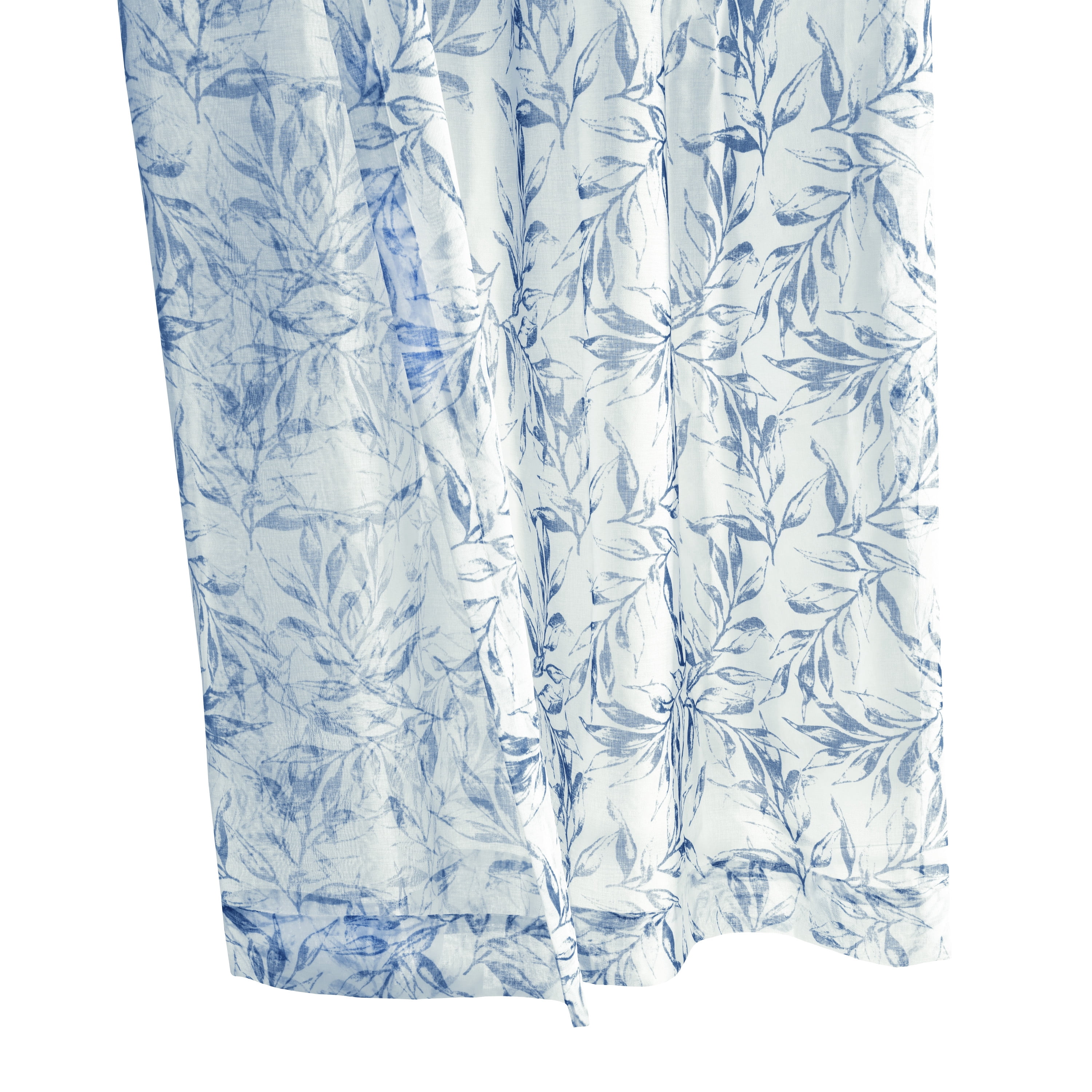 Jennifer Sheer Botanical Print Grommet Curtain Panel 52" x 63" in Indigo