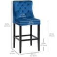 thumbnail image 3 of HOMCOM Upholstered Bar Stools Set of 2, Counter Height Wingback Barstools, 3 of 10