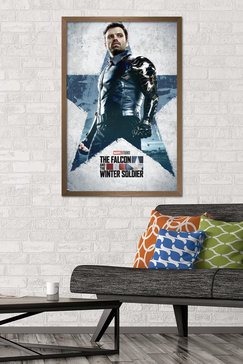 Marvel Falcon and Winter Soldier - Winter Soldier One Sheet Wall Poster, 22.375" x 34", Framed