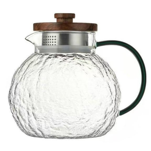 CuiLiyq Glass Teapot Stovetop and Microwave Safe, Glass Tea Kettle with Strainer Lid, Glass Teapot for Loose Leaf and Fruit Tea and Fragrant Tea (Clear)