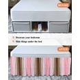 thumbnail image 7 of Pink Wood Grain Wrap Around Bed Skirts for King Bed 18" Drop,Bed Skirt with Adjustable Elastic Belt Dust Ruffle Bed Valance for Bedroom Hotel Brown Vintage Mottled Country Stripes Bed Frame Cover, 7 of 7