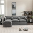 thumbnail image 3 of Modular Sectional Sofa, 3-Seater Sofa, Modern L-Shaped Sofa for Living Room Bedroom Apartment, 3 of 6