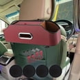 thumbnail image 6 of Car Seat Headrest Organizer Tissue Case Cup Holder Tear Resistant PU Leather Red, 6 of 8