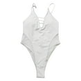 thumbnail image 3 of Siilsaa Bathing Suit for Women Womens One Piece Swimdress Tummy Control Swimsuit Tie Knot Skirt Bathing Suits White,S, 3 of 5