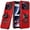 Red, variant on PT for Cricket Icon Plus 2026 SN333 / AT&T Verge 2 SN333A Robotic Ring Kickstand Hybrid Phone Case Cover - Blue