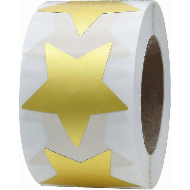 Gold Star Stickers for Kids Reward Metallic Foil Star Labels 1.5 Inch 500 Total Per Roll (Gold)