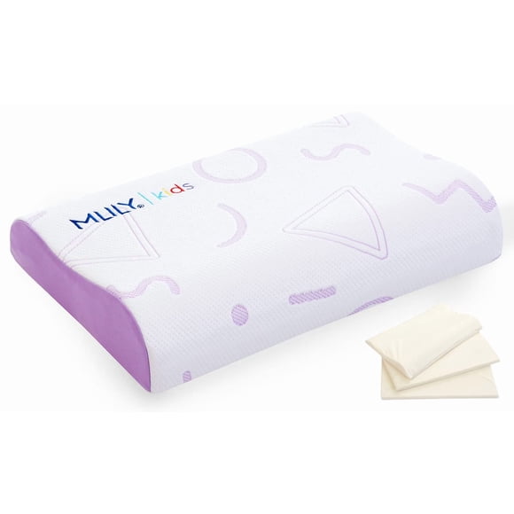 Almohada MLILY Kids de espuma viscoelástica ajustable 30 x 50 cm, color morado