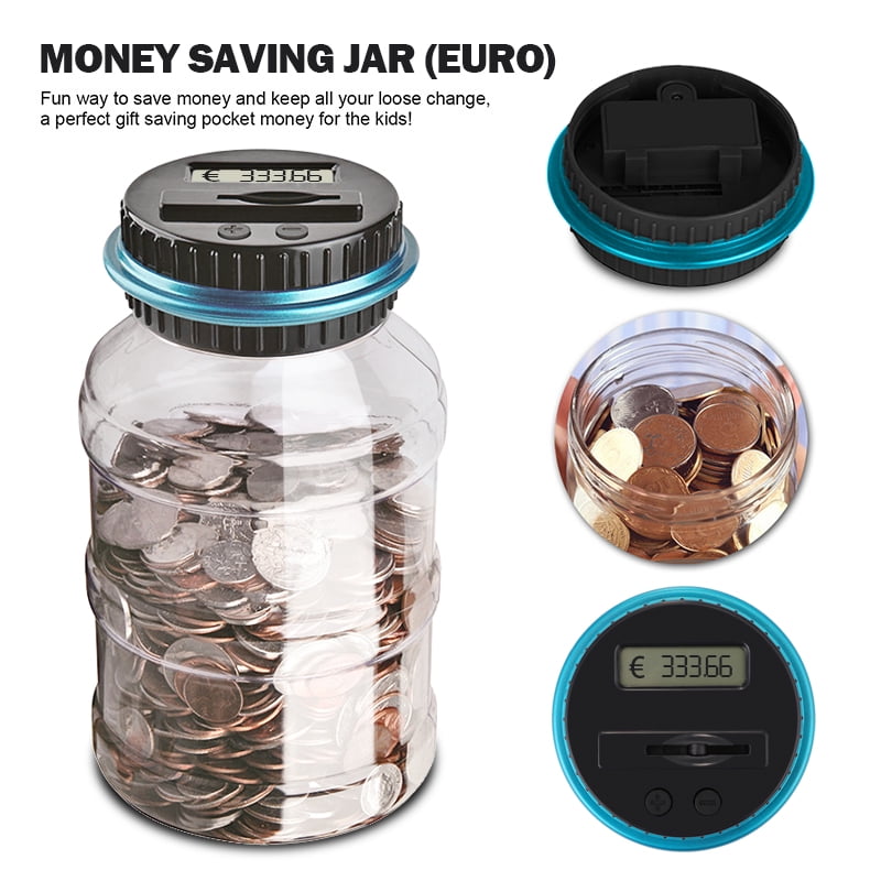 Electronic Digital LCD US Coin Counting Jar Money Saving Piggy Bank Box NEW Gift 