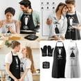 thumbnail image 2 of Matching Couple Aprons with Gloves Soft Adjustable Design Wedding Theme Kitchen Set Anniversary Gifts for Newlyweds, 2 of 9