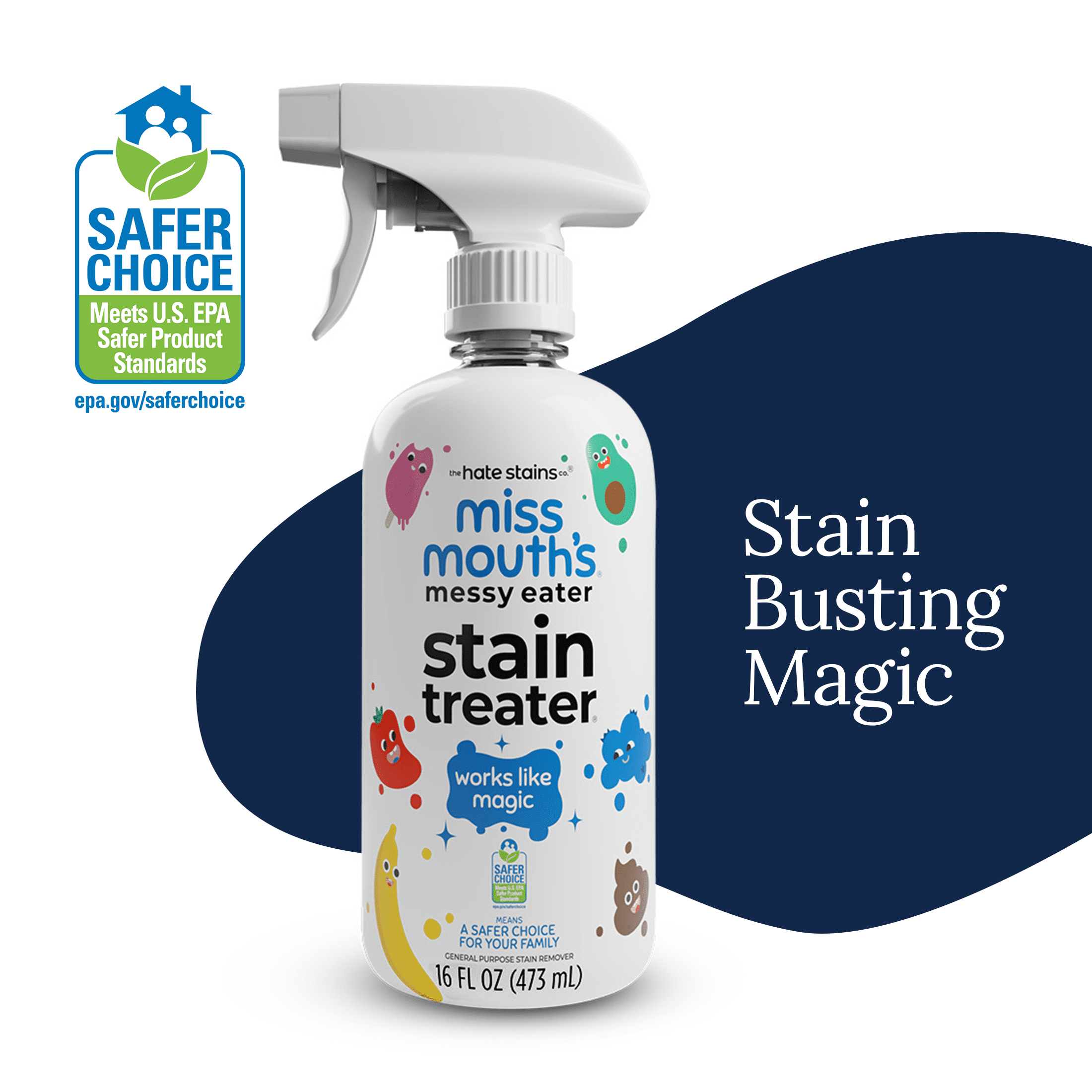 (3 pack) Miss Mouth's Messy Eater Stain Treater Spray for Baby & Kids – 16 fl oz – Newborn & Baby Essentials – Stain Remover for Food, Grease, Coffee & More – Gentle on Laundry, Fabric & Underwear