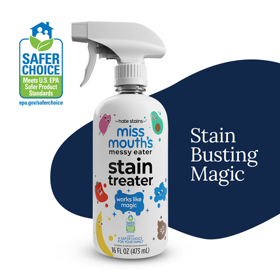 Miss Mouth's Messy Eater Stain Treater Spray for Baby & Kids – 16 fl oz – Newborn & Baby Essentials – Stain Remover for Food, Grease, Coffee & More – Gentle on Laundry, Fabric & Underwear