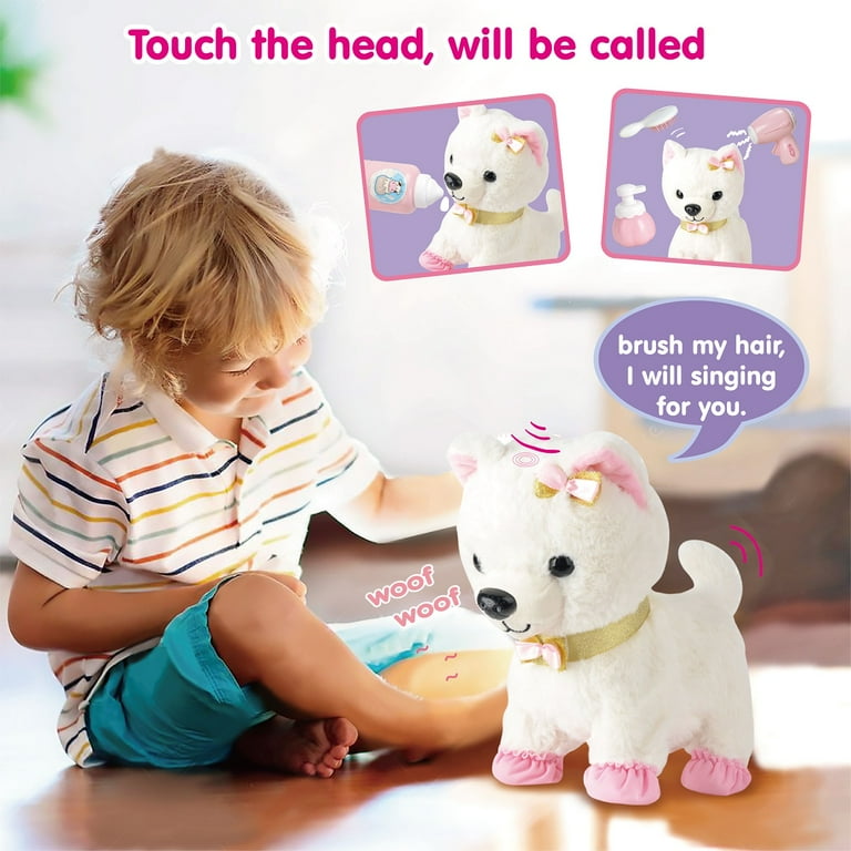 Sound Control Electronic Interactive Dogs Toy Voice Activated Cute Puppy  Pets Stand Walk 8 Movements Plush Toys For Kids gifts - AliExpress