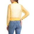 thumbnail image 3 of INSPIRE CHIC Women's Long Sleeves Zip Up See Through Lightweight Bomber Jacket XS Yellow, 3 of 5