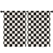Blackout Kids Curtains,Black and White Checkered Pattern Childrens Insulated Curtains Set Of 2,Bedroom Essentials,Toddler Room Decor 42"x63"