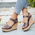 thumbnail image 4 of SACFOF Wide Width Platform Wedge Sandals for Women: Comfortable Low Heel Open-Toe Summer Shoes with Adjustable Ankle Strap, 4 of 6