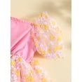 thumbnail image 5 of Bagilaanoe Newborn Baby Girl Rompers Dress Daisy Print Short Sleeve Bodysuit + Headband 3M 6M 12M 18M 24M Infant A-line Princess Dresses, 5 of 9