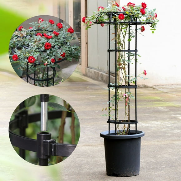 Lightweight Garden Trellis Outdoor Mushroom Top Design Plant Stand for Climbing Vine Rose Clematis, Plastic Coated Support Ring, Unique Design Trellis