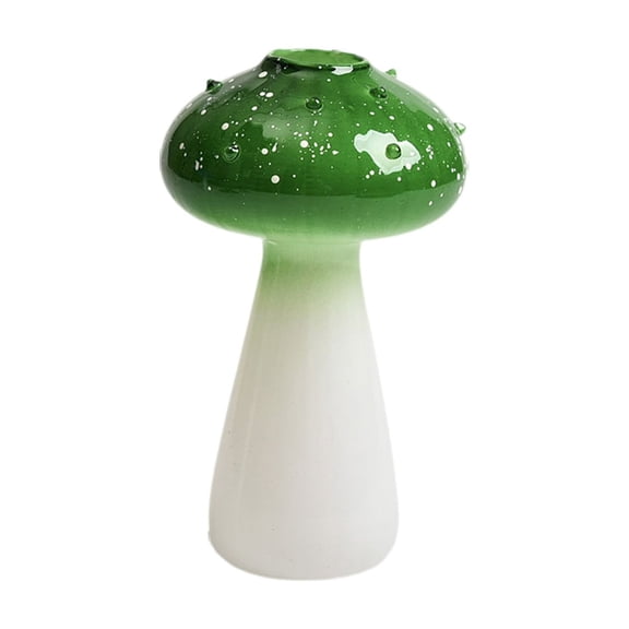 HuiXinOu Creative Mushroom Vase Colored Transparent Glass Hydroponic Vase Aromatherapy Decorative Vase For Home Tabletop Interior Decoration Ornament
