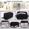thumbnail image 3 of MAMUNU Estuche para lápices de gran capacidad con 4 compartimentos, bolsa para lápices con cremallera y asa portátil, estuche para bolígrafos, organizador de papelería para oficina, universidad,, 3 of 7