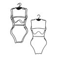 thumbnail image 3 of 3Pcs Top Swivel Hook Bathing Suit, Hangers Bathing Suit Holder, Bikini Hangers, Swimsuit Hangers Space Saving for Dresses, Robes Sleepwear Black, 3 of 8