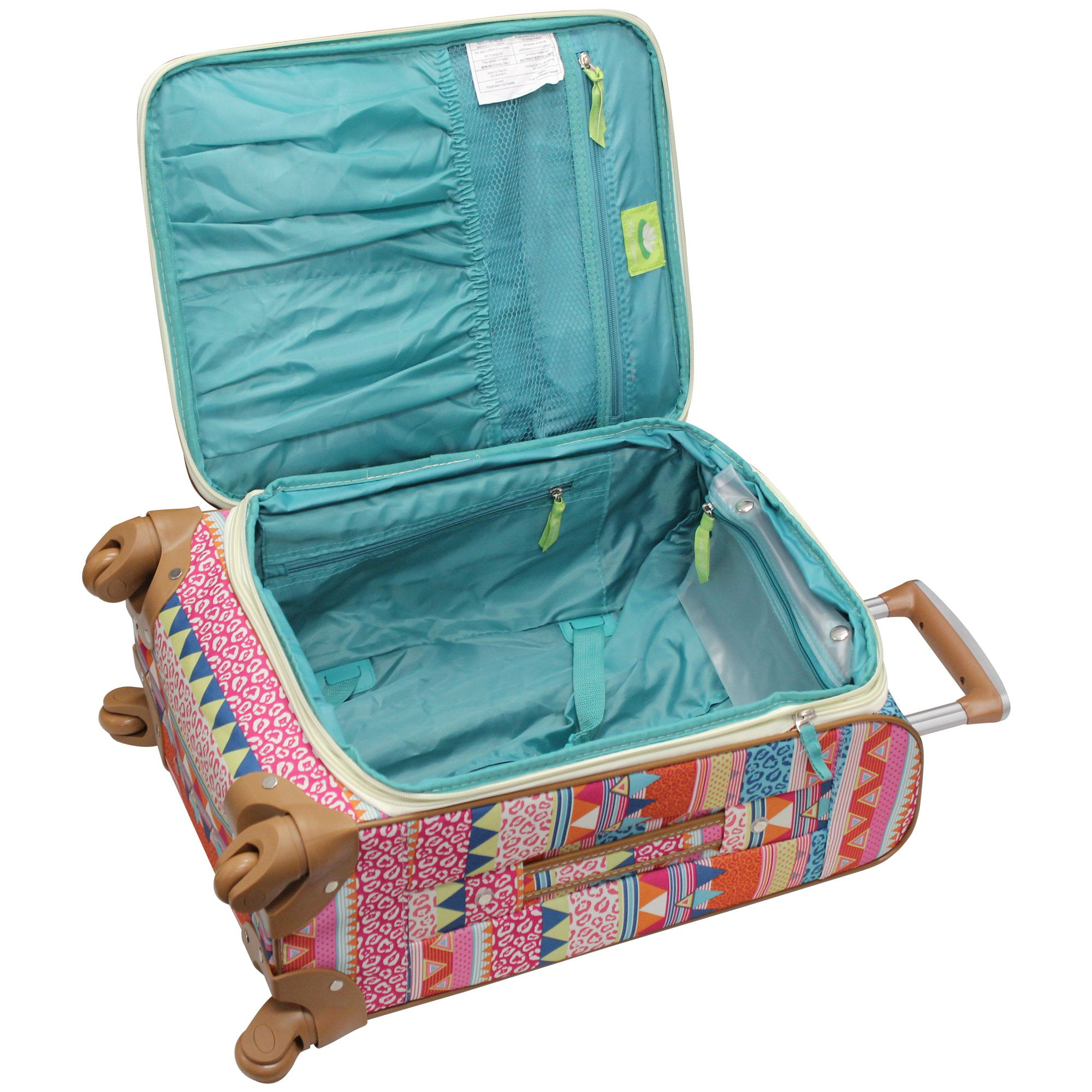 24in, Playful Garden Lily Bloom Luggage 24 Expandable Design Pattern Suitcase With Spinner Wheels For Woman
