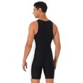 thumbnail image 3 of YONGHS Mens Gymnastic Racerback Unitard Workout Sports Athletic Bodysuit Swimsuit Swimwear Black&White XL, 3 of 7