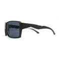 thumbnail image 3 of Mens Classic Oversize Rectangle Skater Sport Sunglasses Tan Black, 3 of 4