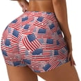 thumbnail image 2 of Kdxio America Flags Print Workout Shorts for Women Seamless Soft Smooth Gym Yoga Scrunch Active Shorts, 2 of 5