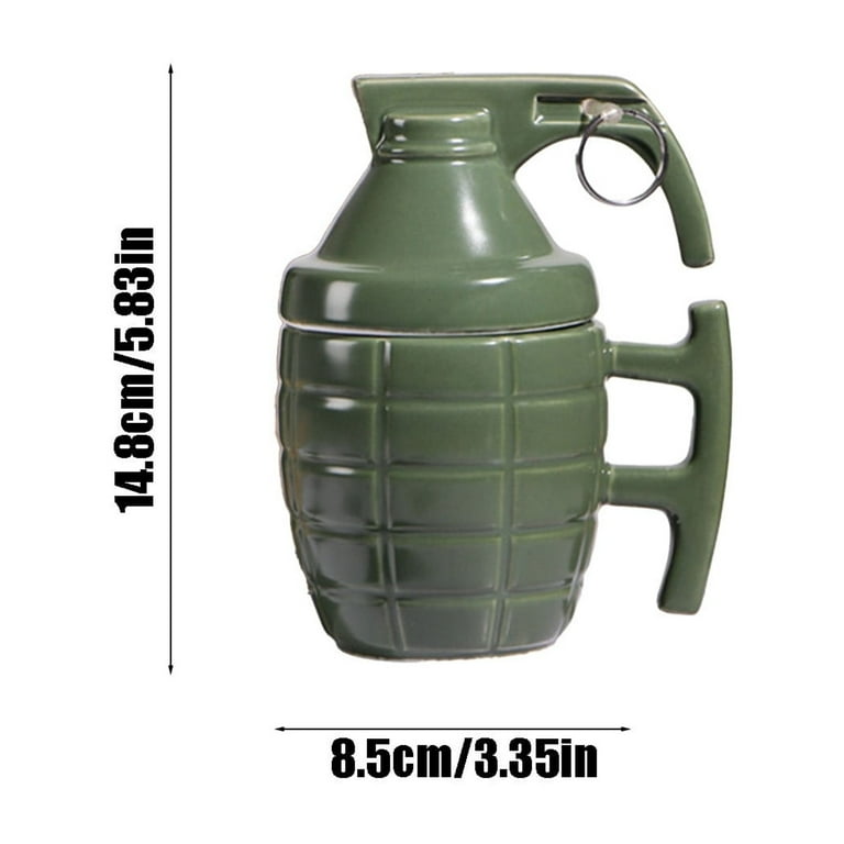 1pcs Creative Ceramic Grenade Mug,Daily Water Mug With Lid,Military-style  Embossed Coffee Cup - Walmart.com