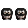 thumbnail image 2 of 2PCS Funny Cartoon Car Headrest Covers – Universal Elastic Seat Protector with Big Eyes Grin Design, Stretchy Fabric for Dust & Scratch Protection, Front Seat Interior Decoration for Cars, 2 of 8