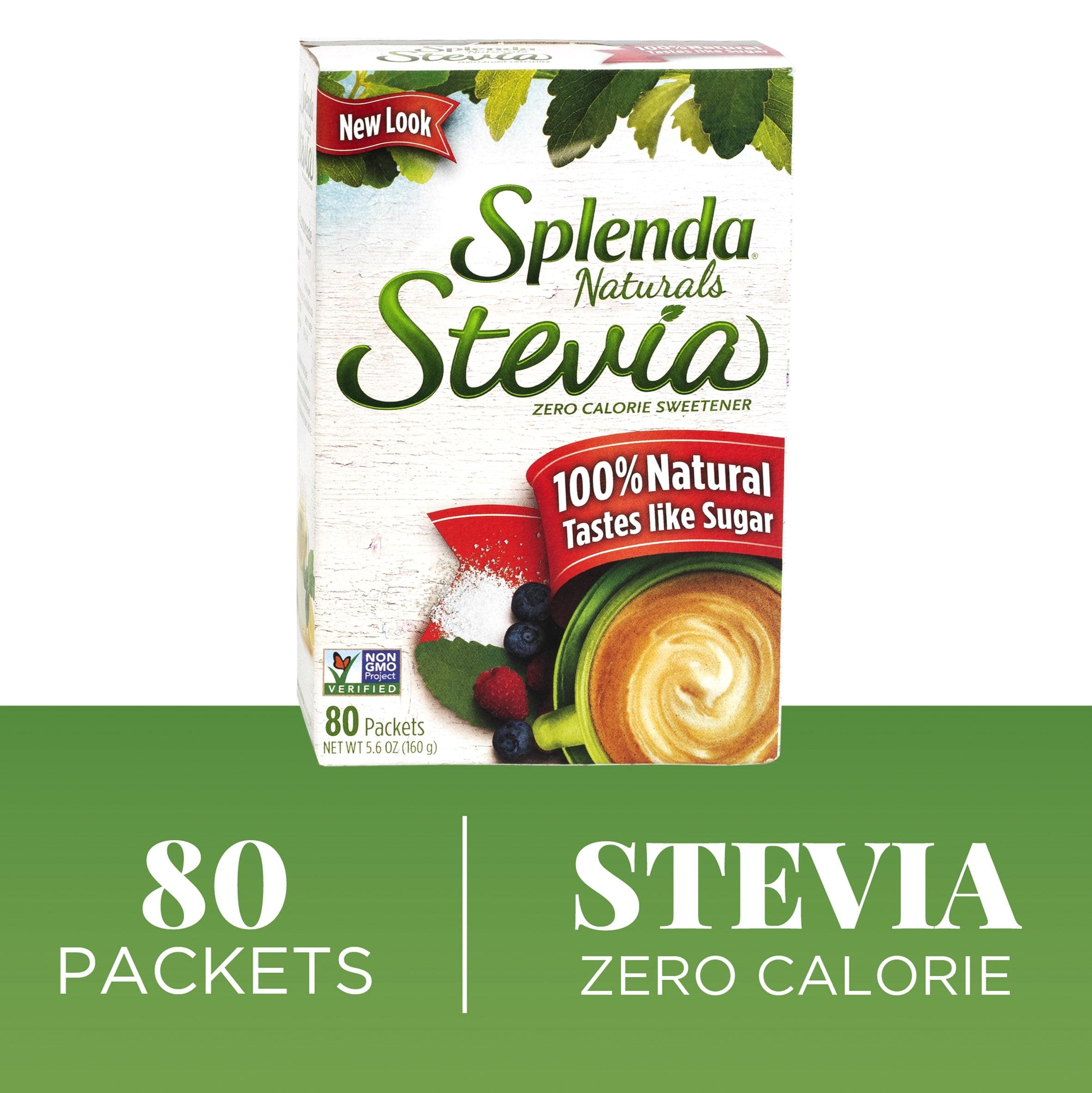 Splenda Stevia 100 Natural Zero Calorie Sweetener Packets 80 Count