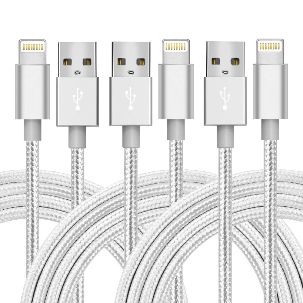 [3 Pack] 6ft Long MFI Certified Phone Charger Cable HeavyDuty