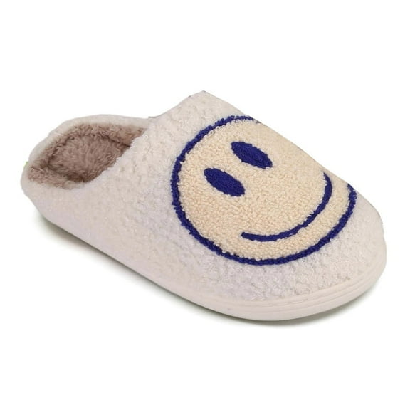 Kids Smile Face Slippers for Girls Boys, Cute Soft Plush Non-Slip Warm House Slippers Toddler Smile Slipper Indoor Outdoor