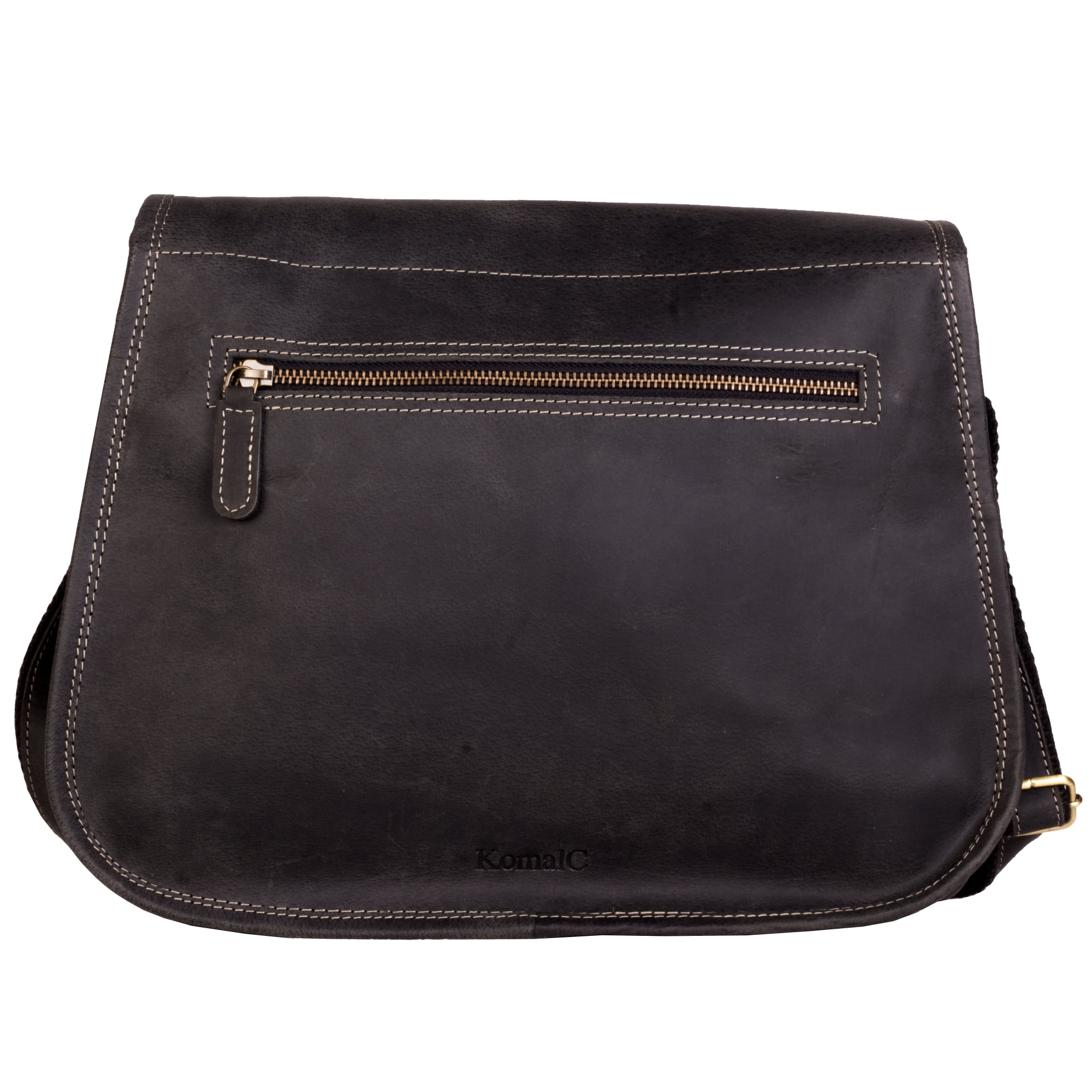 14 Inch Leather Purse Women Shoulder Bag Crossbody Satchel Ladies Tote Travel Purse Genuine Leather (Charcoal Black)