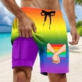 thumbnail image 2 of WILLBEST Bottom Men Swim Trunks with Compresssion Liner Inseam Board Shorts Bathing Suit with Pockets, 2 of 5