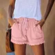 thumbnail image 2 of Summer Women's Wholesale Price Loose Straight Leg Denim Shorts Ruffled Large Pockets Casual Commuting Daily Foe Women, 2 of 5