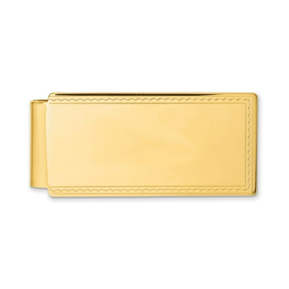FB Jewels Gold-Plated Kelly Waters Hinged Engravable Rope Edge Money Clip