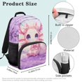thumbnail image 7 of Pzuqiu Kids Backpack Ages 6-14 Cute Pink Axolotl Print Lightweight Large Capacity Adjustable Straps 17 Inch Schoolbag for Elementary Middle School Back to School Travel Use, 7 of 7