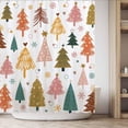 thumbnail image 5 of 72"x72" Chic Boho Christmas Tree Bohemian Fancy Modern Fashion Winter Xmas New Year Holiday Home Shower Curtain for Bathroom Decor Machine Washable (Hooks Not Included), 5 of 5