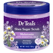 Dr Teal's Shea Sugar Sleep Body Scrub, Melatonin with Essential Oils, 19 oz