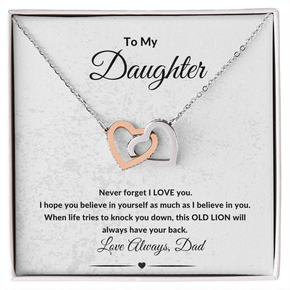 To My Daughter, Interlocking Hearts Necklace